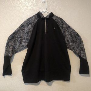 Old Navy Men Activewear Top Size 3X Tall XXXL Black Long Sleeve 1/4 Zip Pullover